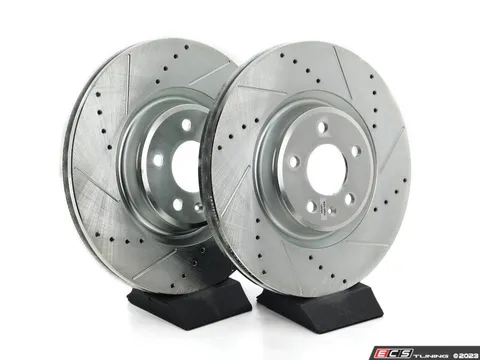 Power Stop Evolution Front Cross Drilled & Slotted Brake Rotors - Pair (345x30)