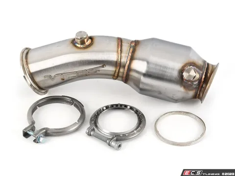 Assembled By ECS VRSF Downpipe Upgrade - Performance High Flow Cat - with hardware