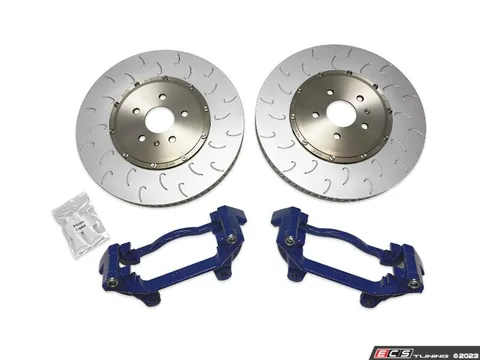 034Motorsport 2-Piece Floating Front Brake Rotor Upgrade - Blue Carriers (375x34)