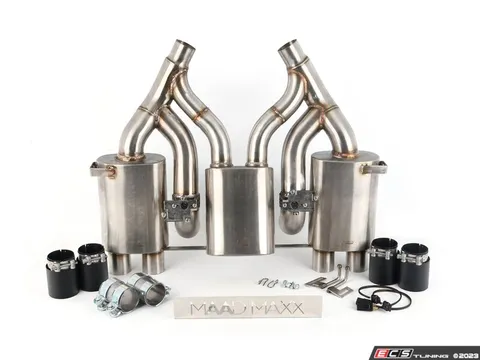 Active Autowerke Maad Maxx Rear Exhaust Section 3 Can Valve - With Black Tips