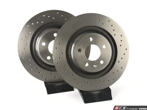 Brembo Rear Cross Drilled UV Coated Brake Rotors - Pair (330x22)