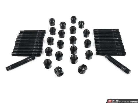Vargas Turbo Technologies M14 Wheel Stud Kit - Black - Set Of 20
