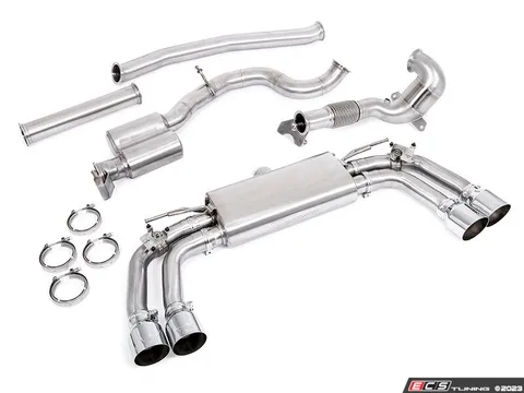 Unitronic Unitronic 8V/8V.2 S3 Turbo-Back Exhaust System - Round Chrome Tips