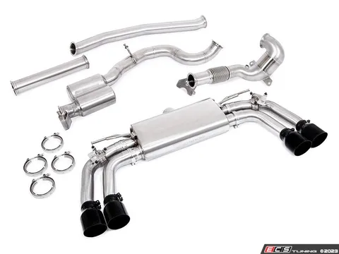 Unitronic Unitronic 8V/8V.2 S3 Turbo-Back Exhaust System - Black Tips