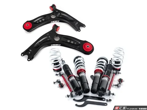 Doorbusters MK7/MK8/8V Adjustable Damping Coilover System - With Pre-Assembled Front Control Arms With Polyurethane Bushings