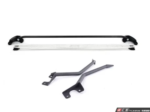 Doorbusters Clear Front Strut Tower Bar Package - Stage 2 - With Wrinkle Black Rear Chassis Brace Set & Black Anodized Front & Rear Billet Aluminum Tunnel Brace Kit