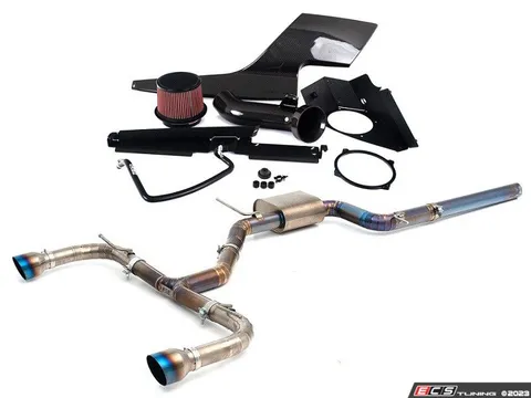 Doorbusters 1 - LEAVE SD - ECS "Ti.22" MK8 GTI 3.0" Valved Titanium Catback Exhaust System - With "Kohlefaser Luft-Technik" Intake System