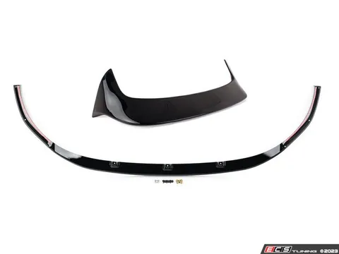 Doorbusters MK8 Golf R Gloss Black Front Lip Spoiler - With Gloss Black Hatch Spoiler Extension