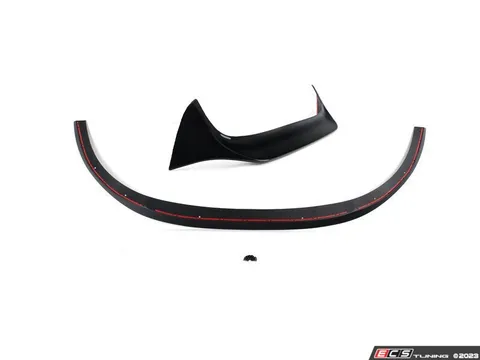 Doorbusters VW MK8 GTI Flush Style Front Lip Spoiler - Textured Black with Gloss Black Hatch Spoiler Extension