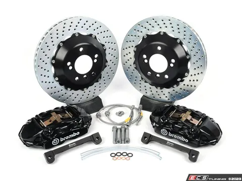 Brembo 01-06 M3 (E46), Rear, Drilled, Black, 4 Piston, 345x28 2-Piece