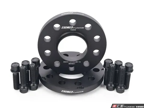 ECS Wheel Spacer & Bolt Kit - 15mm With Black Ball Seat Bolts