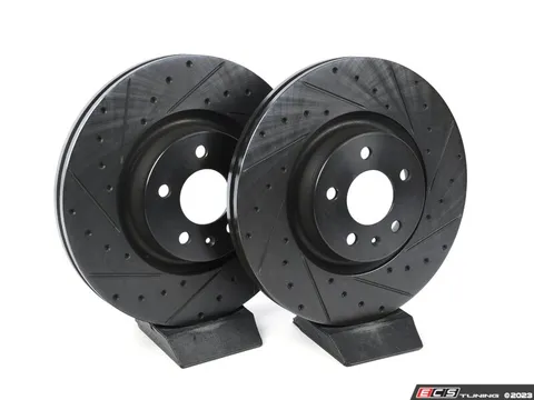 ECS Front V5 Dimpled & Slotted Brake Rotors - Set (338x30)
