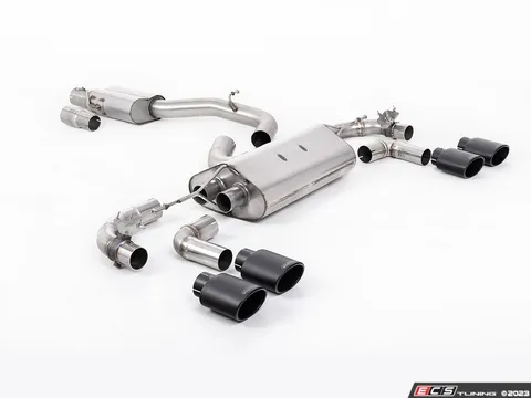 Milltek Sport Milltek 3.15 Inch Valved Race Exhaust System - Cerakote Black Oval Tips