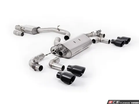 Milltek Sport Milltek 3.15 Inch Valved Race Exhaust System - Cerakote Black GT-100 Tips