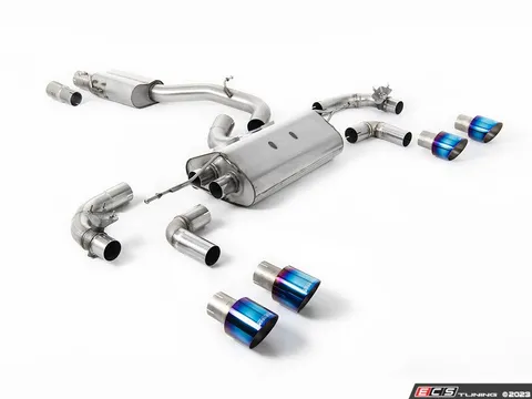 Milltek Sport Milltek 3.15 Inch Valved Race Exhaust System - Burnt Titanium GT-100 Tips