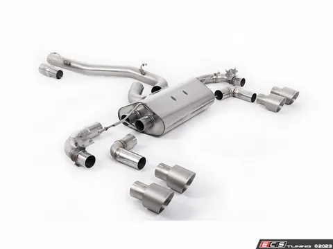 Milltek Sport Milltek 3.15 Inch Valved Race Exhaust System - Titanium GT-100 Tips