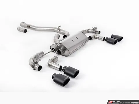 Milltek Sport Milltek 3.15 Inch Valved Race Exhaust System - Cerakote Black Oval Tips