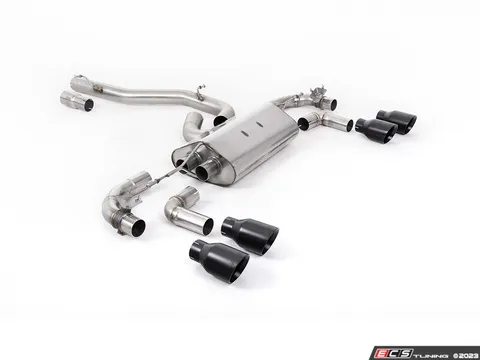 Milltek Sport Milltek 3.15 Inch Valved Race Exhaust System - Cerakote Black GT-100 Tips