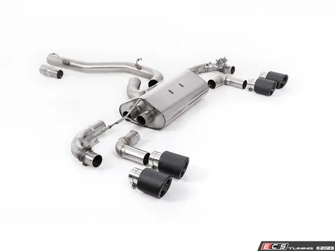 Milltek Sport Milltek 3.15 Inch Valved Race Exhaust System - Carbon JET-100 Tips