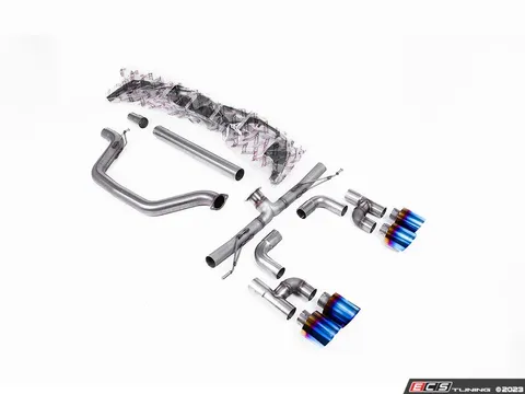 Milltek Sport Milltek Cat Back Exhaust System - Burnt / Blue Titanium GT-115 Tips