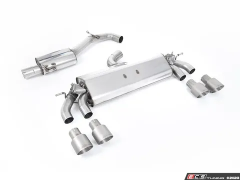 Milltek Sport Milltek Cat Back Exhaust System - Titanium GT-100 Round Tips