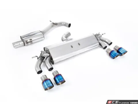 Milltek Sport Milltek Cat Back Exhaust System - Burnt Titanium GT-100 Round Tips