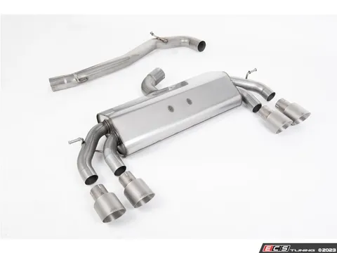 Milltek Sport Milltek Non-Valved Cat Back Exhaust System - GT-100 Brushed Titanium Tips