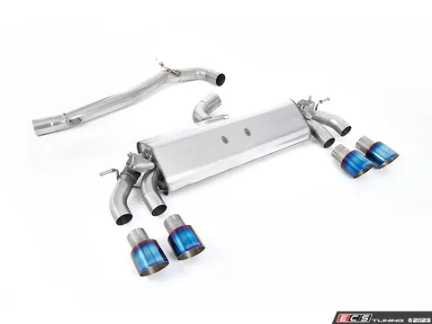 Milltek Sport Milltek Cat Back Exhaust System - Burnt Titanium GT-100 Round Tips