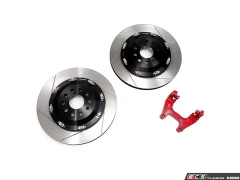 Neuspeed Rear Slotted 2-Piece Floating Brake Rotors Upgrade Kit - 350mm - Red
