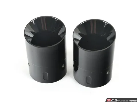 Burger Motorsports Billet Exhaust Tips - Pair - High Gloss Black Powder Coat
