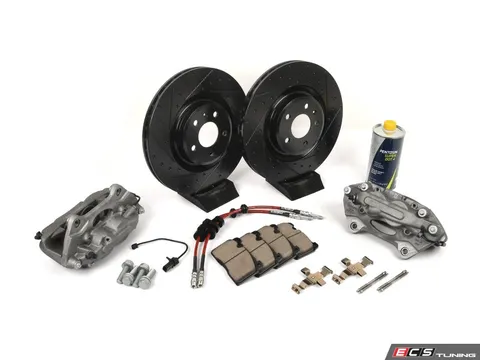 ECS Front Big Brake Kit - Stage 2 - V5 Dimpled & Slotted Rotors (345x30)