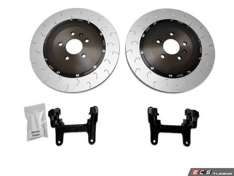 034Motorsport 2-Piece Floating Rear Brake Rotor Upgrade - Black Carriers (370x22)