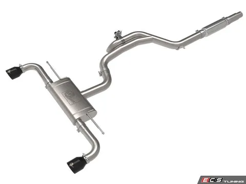 AFE Gemini XV 3 IN To 2-1/2 IN 304 Stainless Steel Cat-Back Exhaust System W/ Cut-Out Black