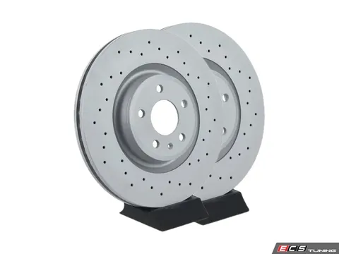 Zimmermann Front Cross Drilled Brake Rotors - Pair - (345x30)