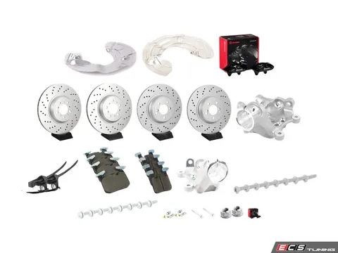 Assembled By ECS F8X Front & Rear Big Brake Conversion Kit - ECS V5 Drilled Rotors