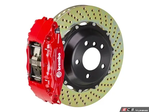 Brembo 01-06 M3 (E46), 06-08 Z4 M-Coupe/Roadster (E85, E86), Front, Drilled, Red, 4 Piston, 355x32 2-Piece