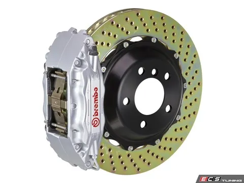 Brembo 01-06 M3 (E46), 06-08 Z4 M-Coupe/Roadster (E85, E86), Front, Drilled, Silver, 4 Piston, 355x32 2-Piece