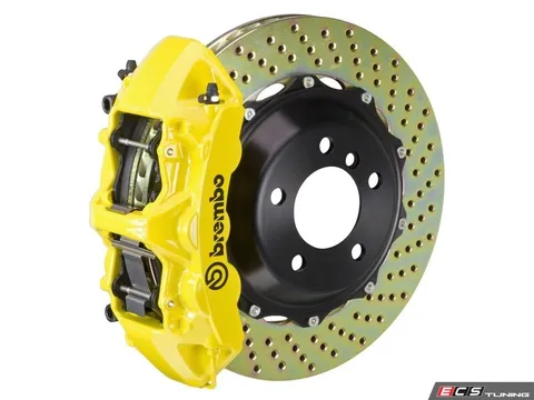 Brembo 01-06 M3 (E46), 06-08 Z4 M-Coupe/Roadster (E85, E86), Front, Drilled, Yellow, 6 Piston, 355x32 2-Piece
