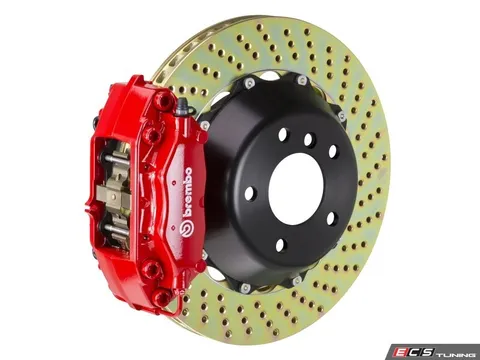 Brembo 01-06 M3 (E46), Rear, Drilled, Red, 4 Piston, 345x28 2-Piece