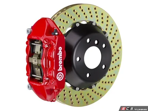 Brembo 01-06 M3 (E46), Rear, Drilled, Red, 4 Piston, 345x28 2-Piece