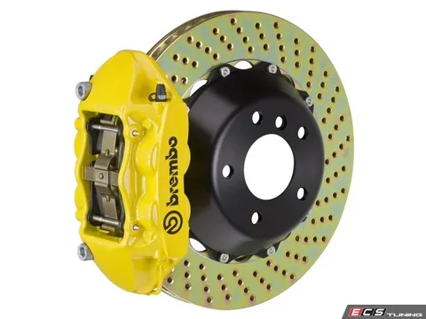 Brembo 08-13 M3 (E90, E92, E93), Rear, Drilled, Yellow, 4 Piston, 345x28 2-Piece