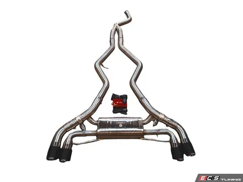 Valvetronic Designs Valved Sport Cat-Back Exhaust System - Stainless - 3.5" 1x1 Carbon Fiber Tips