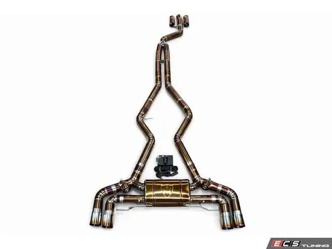 Valvetronic Designs Valved Sport Cat-Back Exhaust System - Titanium - Raw Titanium Burnt Tips