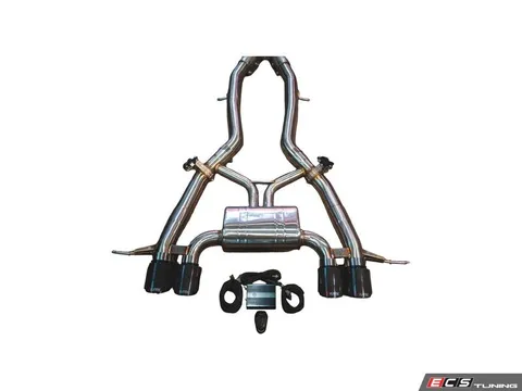 Valvetronic Designs Valved Sport Axle-Back Stainless Exhaust System - 4.0" 1x1 Carbon Fiber Tips