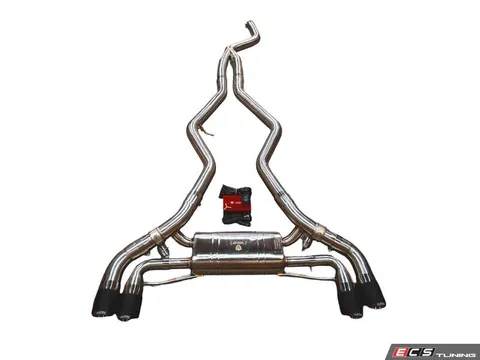Valvetronic Designs Valved Sport Cat-Back Exhaust System - 3.5" 1x1 Carbon Fiber Tips