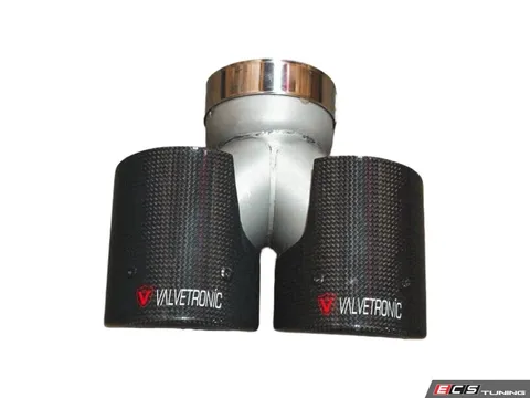 Valvetronic Designs Universal Single To Dual Exhaust Tip - 3.5" - 1x1 Carbon Fiber