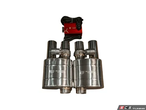 Valvetronic Designs Universal Valved Muffler Kit - Single Inlet / Dual Outlet - 3.0" (76mm) - 2 Mufflers