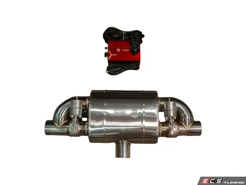 Valvetronic Designs Universal T-Style Valved Muffler Kit - Single Inlet / Dual Outlet - 3.0" (76mm) - 1 Muffler