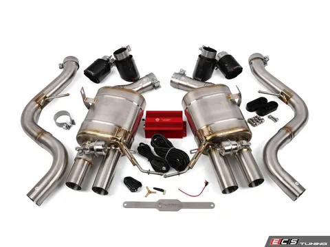 Valvetronic Designs Valved Stainless Axle-Back Exhaust System - 3.5" 1x1 Carbon Tips