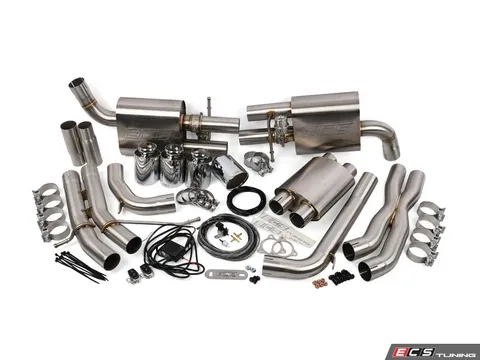 ECS Audi B8/8.5 S4 Valved Exhaust System - Resonated With 4" Chrome Swivel Tips